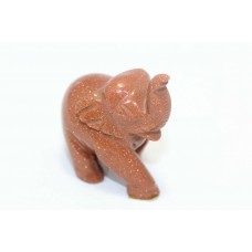 Handmade Figurine Animal Elephant Natural Brown Sandstone Decorative Item H